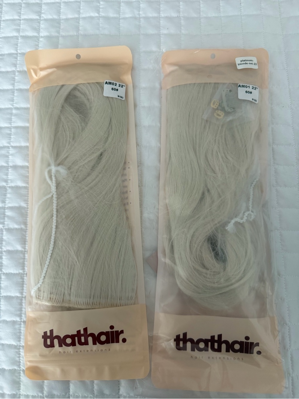 Thathair Platinum Blonde Clip-In Extensions - 22"
